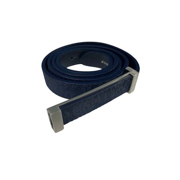 J. Lindeberg Leather Embossed Croc Belt in Navy Blue Sz L / XL 85cm - Picture 6 of 7